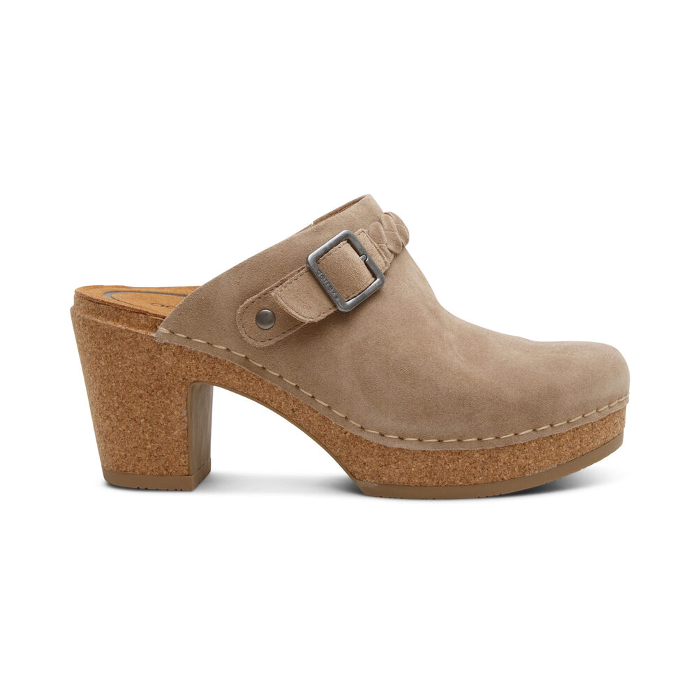 Aetrex Women's Corey Clogs - Taupe | USA WHTZ3YF